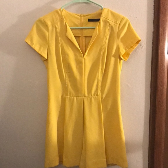 Zara Dresses & Skirts - Zara | Trafaluc Yellow Short Sleeve Pleated Dress